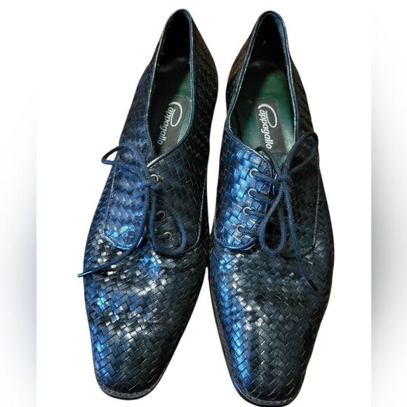 Pappagallo Womens Leather Woven Lace Up Flat Made in Brazil, Size 10 Narrow - Picture 3 of 9